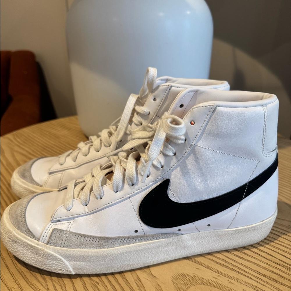 Nike White and Black High-Top Sneakers
